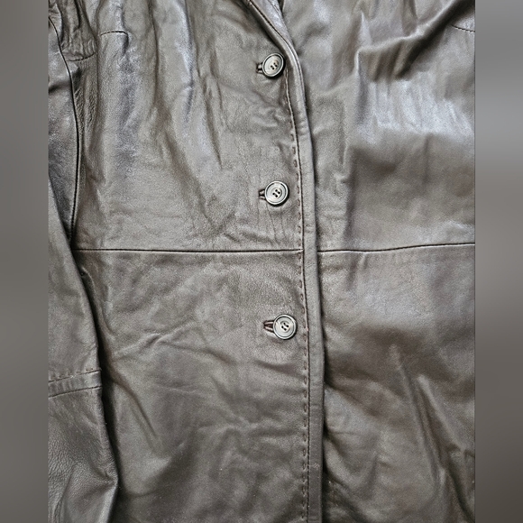 NWOT - Jones New York Leather 3 Button Brown Jacket - Size XL - Picture 4 of 10